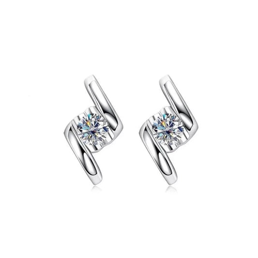 Moissanite Diamond Pendant Necklace Stud Earrings Set