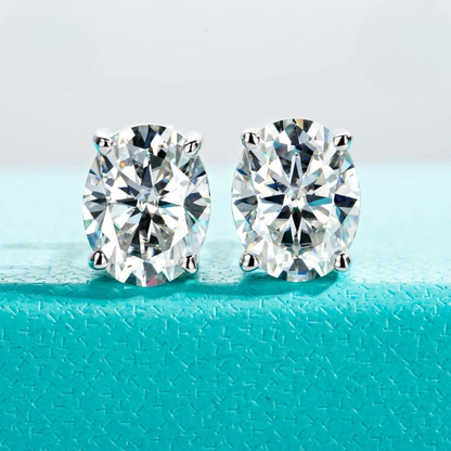 Holloway Jewellery US Oval Cut Moissanite Diamond Stud Earrings