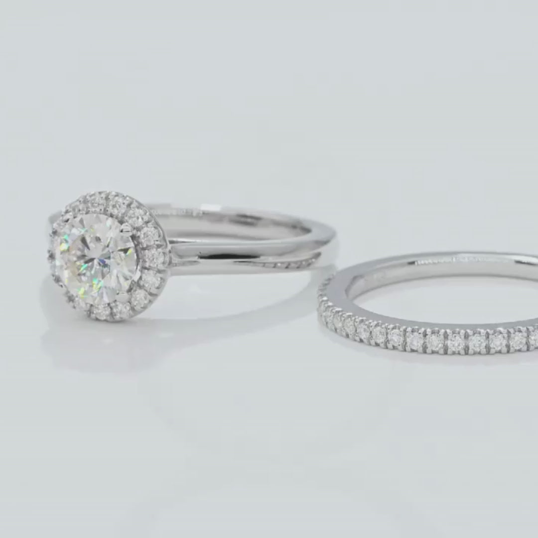 moissanite diamond halo ring set UK Holloway Jewellery UK
