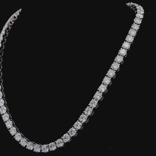 6.5mm 1ct each tennis necklace moissanite diamond Holloway Jewellery