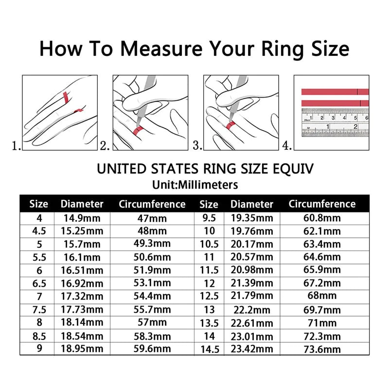 ring size chart Moissanite Mens Rings UK