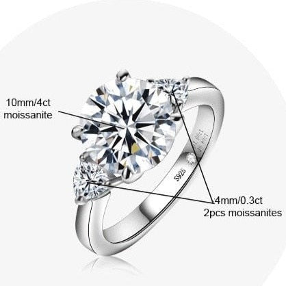 Holloway Jewellery UK Moissanite Diamond Engagement Ring three stone