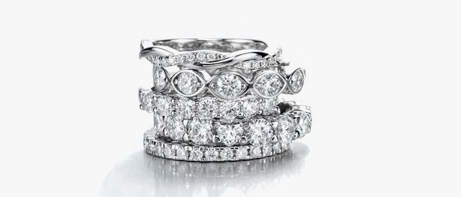Moissanite diamond eternity ring wedding rings holloway jewellery womens mens Australia uk usa nz Canada 