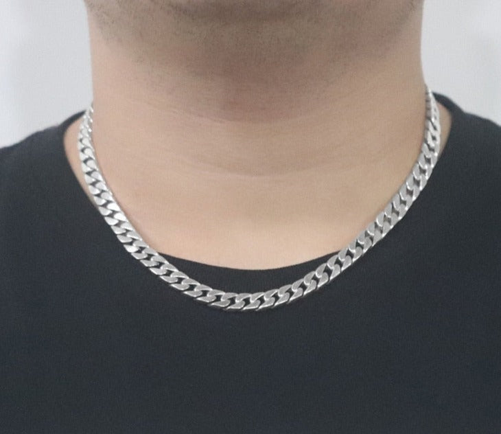 Silver mens choker on sale chain