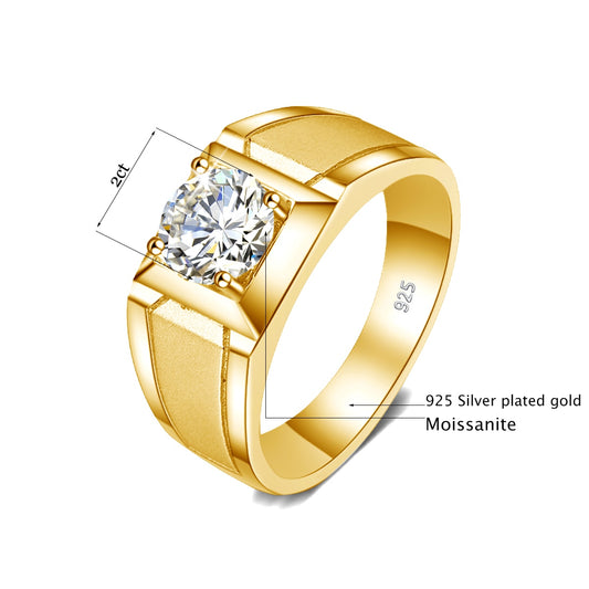 Mens Moissanite Diamond Sterling Silver Engagement Ring Australia