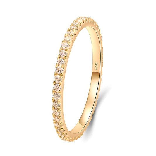 Moissanite Diamond Wedding Ring 10K 14K 18K Yellow Gold