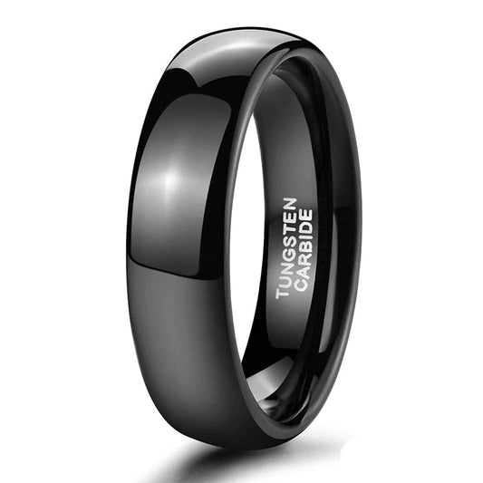 2mm / 4mm / 6mm / 8mm Modern Wedding Ring Black Colour High Polished Tungsten Carbide Ring