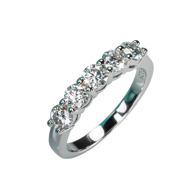 Moissanite Diamond Eternity Ring Sterling Silver UK
