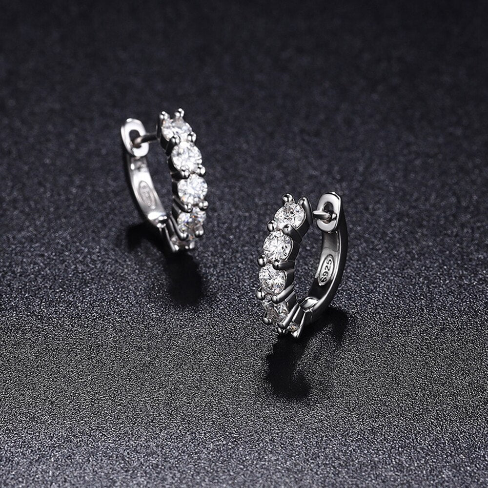 Moissanite Diamond Sterling Silver Earrings