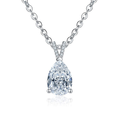 Holloway Jewellery pear cut moissanite diamond pendant necklace