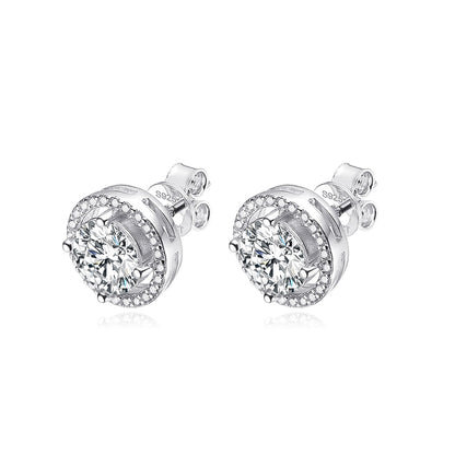 1 Carat Moissanite Diamond Stud Earrings
