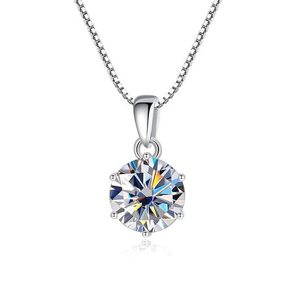 1ct Moissanite Diamond Sterling Silver Pendant Necklace United States