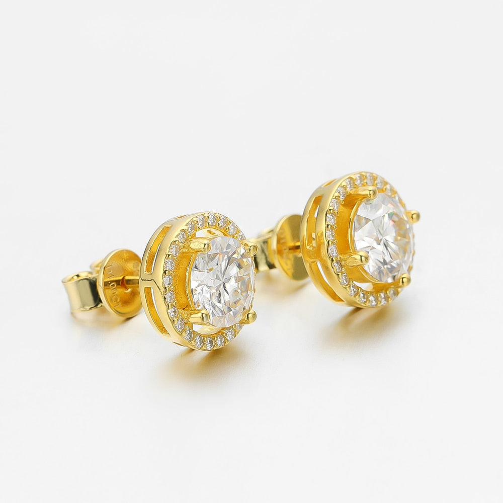 womens mens earrings 1 carat diamond moissanite