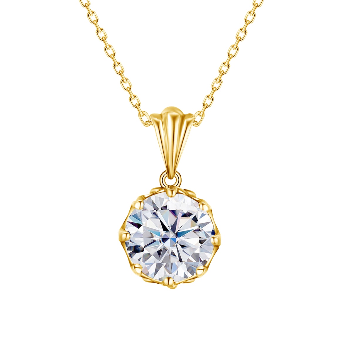 Moissanite Sterling Silver Pendant Necklace