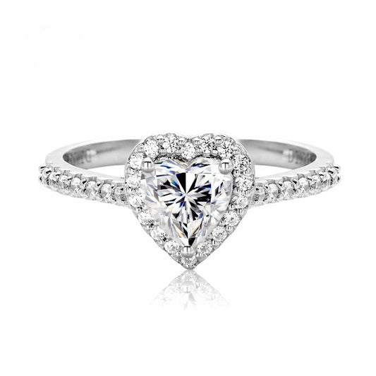 heart moissanite diamond ring halo ring Holloway Jewellery NZ