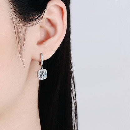 Moissanite Diamond Drop Sterling Silver Earrings Australia