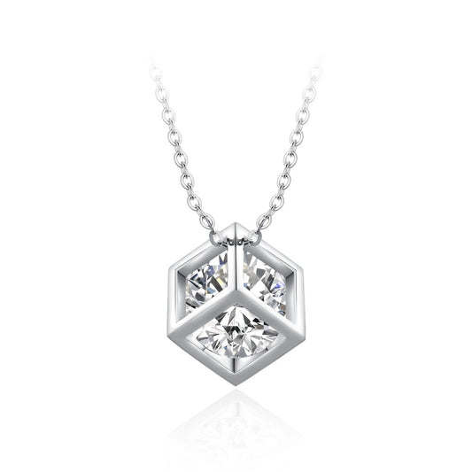 4 Carat Moissanite Diamond Necklace Solid 10K 14K 18K Gold Pendant