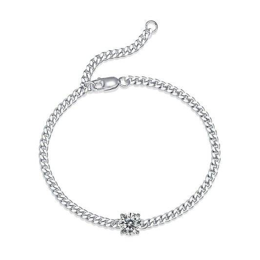 1ct moissanite diamond cuban link bracelet Australia Holloway Jewellery 