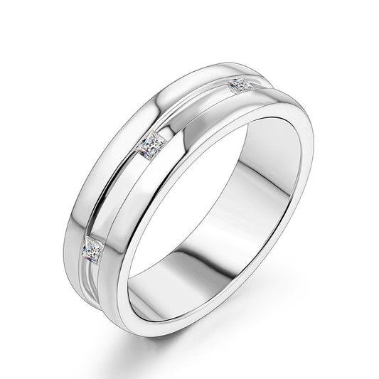 Princess Cut Wedding Ring Moissanite Wedding Ring USA Holloway Jewellery
