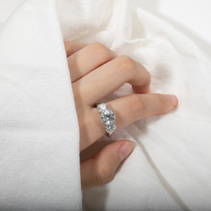 three stone ring moissanite diamond ring uk