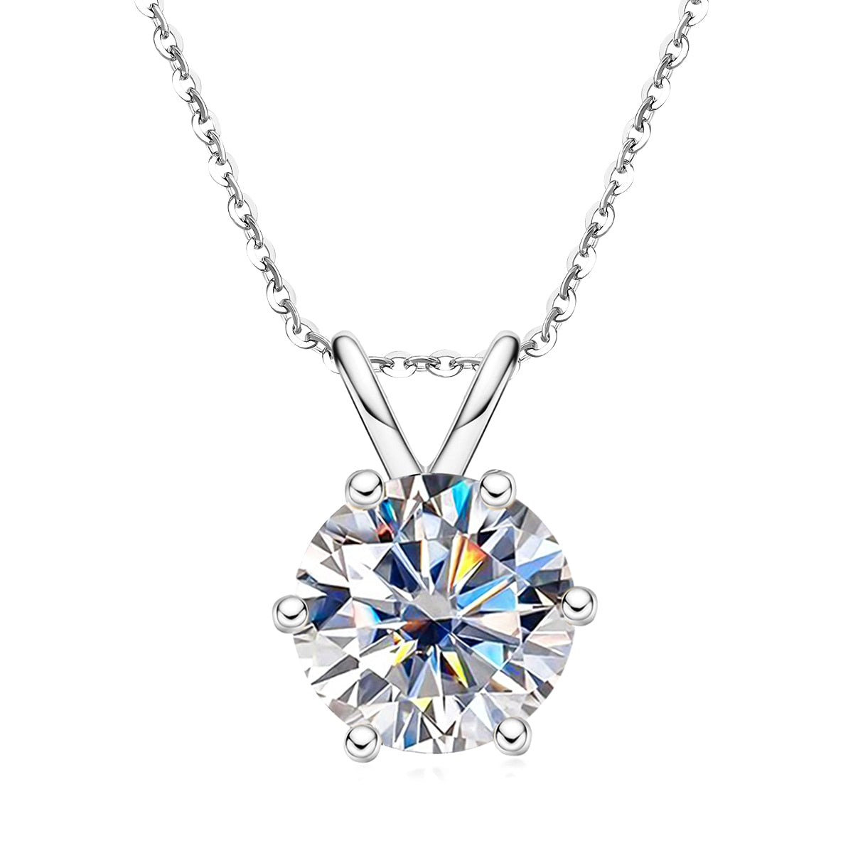 Sterling silver single sales diamond necklace