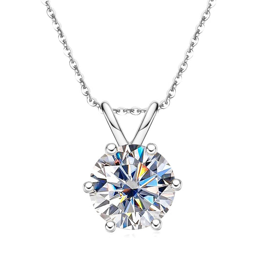 Womens Moissanite Diamond Pendant Necklace