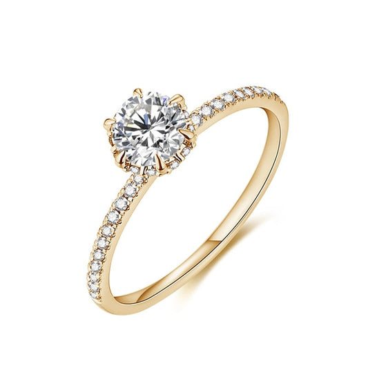 1 Carat Moissanite Diamond Sterling Silver 10K 14K Gold Engagement Ring