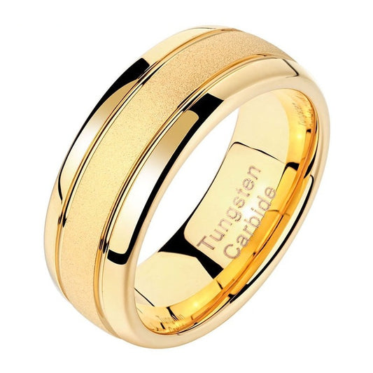mens gold colour tungsten ring