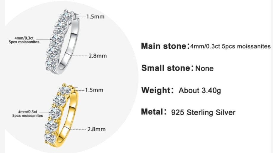 Moissanite Diamond Wedding Band Eternity Ring Sterling Silver Australia