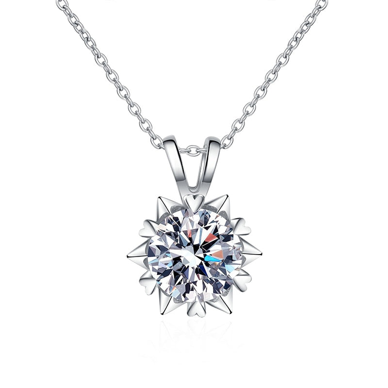 Moissanite Diamond Snowflake Pendant Necklace