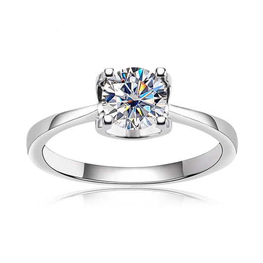 1ct Moissanite Diamond Engagement Ring Sterling Silver
