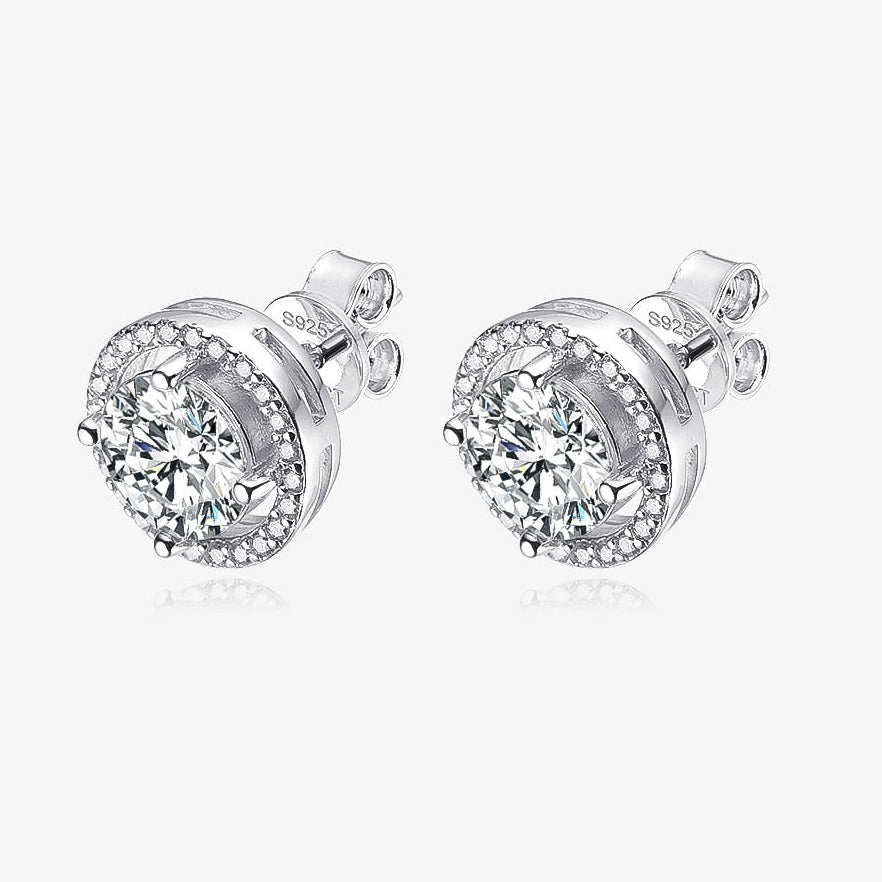 moissanite diamond earrings 1 carat