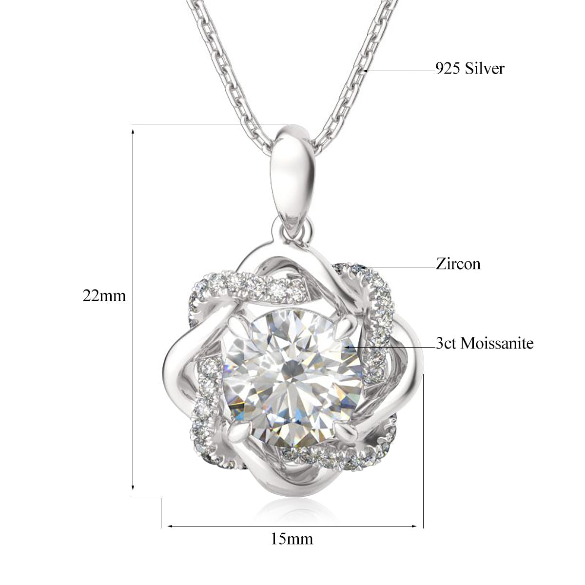 Moissanite Diamond Necklace Sterling Silver Australia