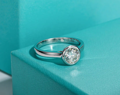 Moissanite Engagement 925 Sterling Silver Ring UK