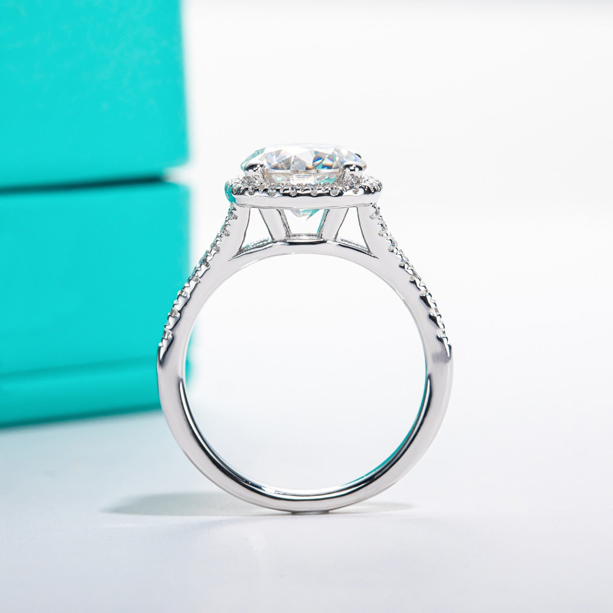 Moissanite Diamond Halo Ring