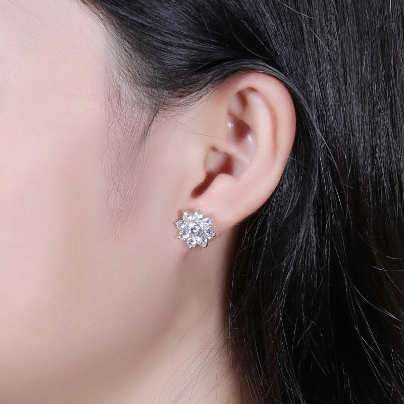Sterling Silver Moissanite Diamond Earrings UK