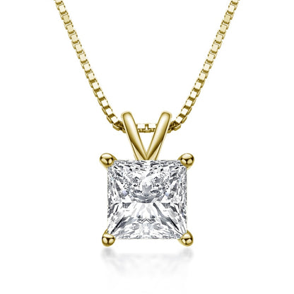 Moissanite Diamond Pendant Sterling Silver Necklace