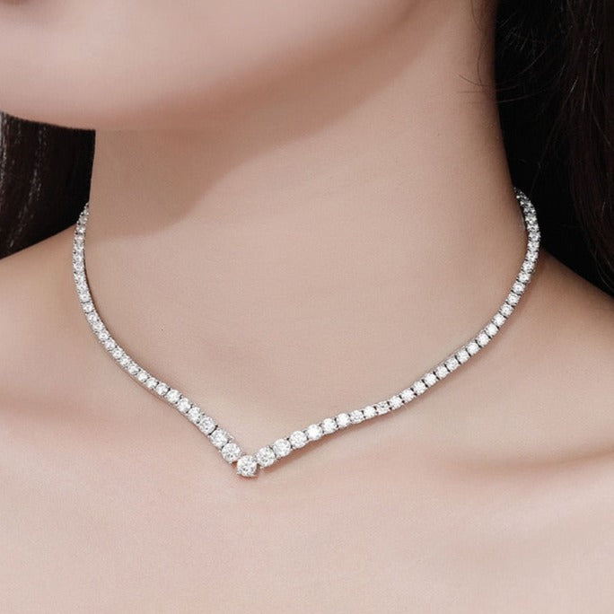 Sterling silver diamond deals tennis necklace