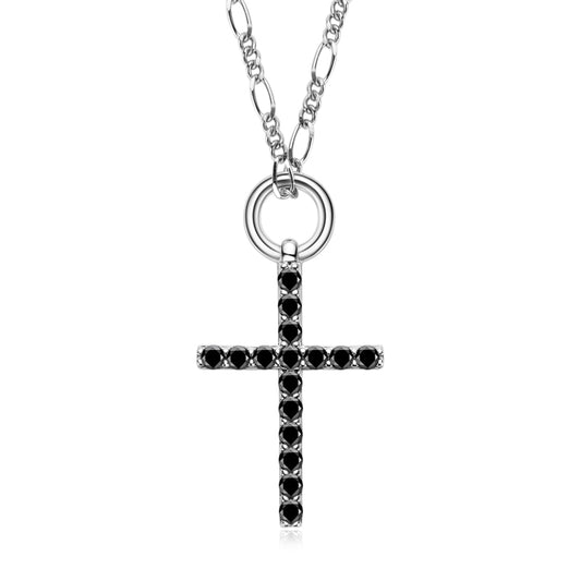 Cross Necklace Black Moissanite Diamond Cross Pendant Holloway Jewellery