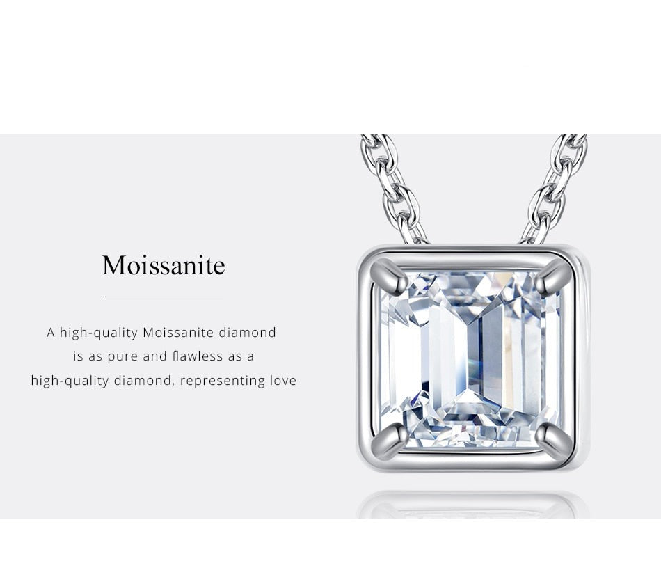 Moissanite Asscher Diamond Pendant UK