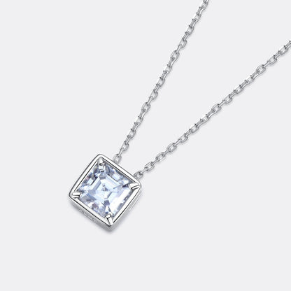 Moissanite Asscher Diamond Necklace