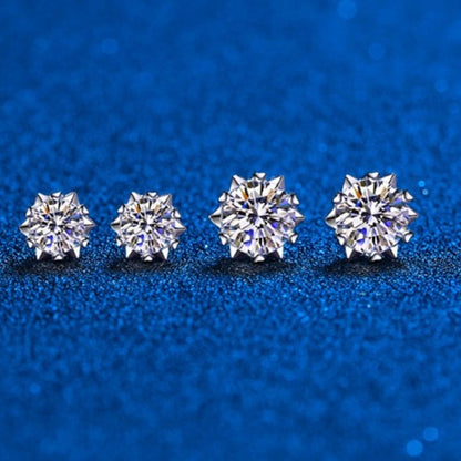 Moissanite Diamond Sterling Silver Stud Earrings New Zealand