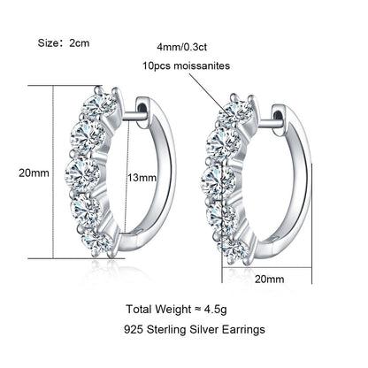 Moissanite Diamond Huggie Hoop Earrings Australia