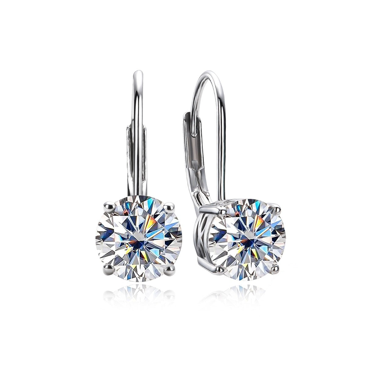 Moissanite Diamond Dangle Drop 925 Sterling Silver Earrings