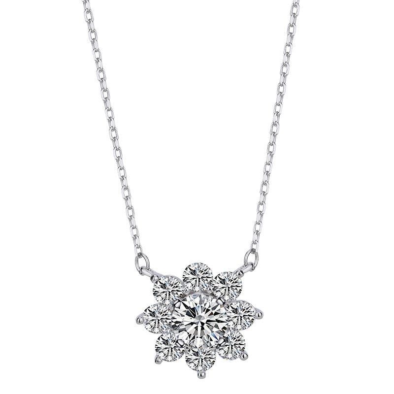 Moissanite Diamond Sun Flower Necklace