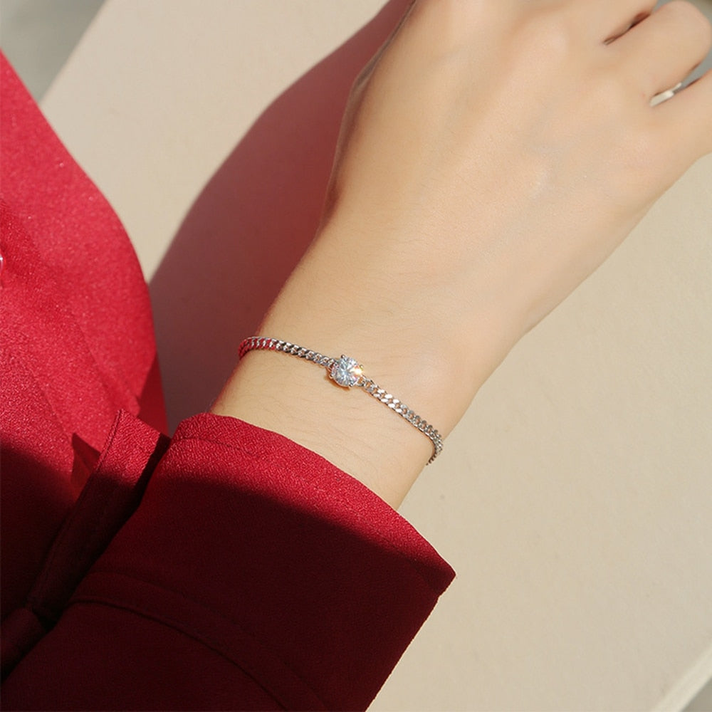 moissanite diamond bracelet cuban chain bracelet AUS Holloway Jewellery