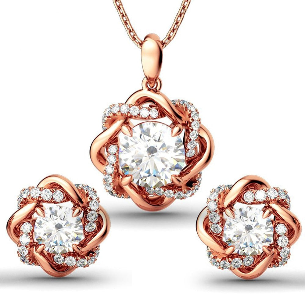 Moissanite Diamond Jewellery Set Necklace Earrings Australia