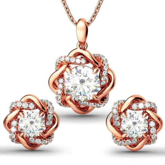 Moissanite Diamond Jewellery Set Necklace Earrings Australia