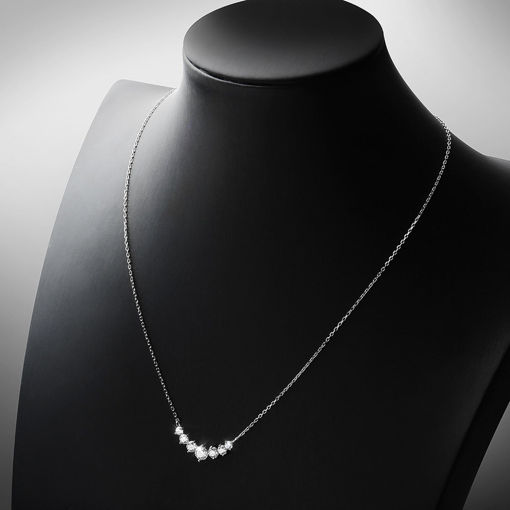 Moissanite Diamond 7 Stone Necklace UK