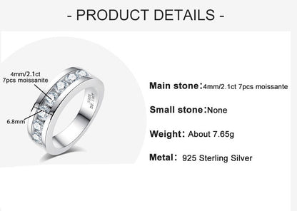 Mens Moissanite Diamond Sterling Silver Wedding Ring Australia